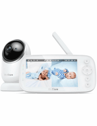 Dr.Care NovaView Babyphone mit Kamera - 5” 1080P Display, Ultra-Niedrige Strahlung, 5000mAh Akku, Nachtsicht, VOX, 2X/4X Zoom, 300m Reichweite, Zwei-Wege-Audio, Schwenk & Neigung, Ohne WLAN babyphone mit 1 Kamera