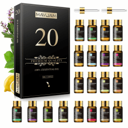 MAYJAM Ätherische Öle Set 20Pcs, Ätherisches Öl Geschenk Set für Diffusor, Luftbefeuchter - Lavendel Jasmin Eukalyptus Vanille Sandelholz Süßorange Rose Bergamotte und Mehr vegetativ-20-1 100 ml (1er Pack)