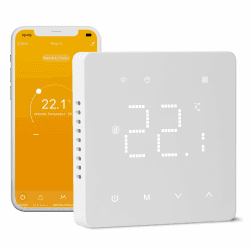 Beok Thermostat Fussbodenheizung Wasser, Tuya WiFi Raumthermostat Fußbodenheizung Thermostate Heizung Smart Digital Wandthermostat 230v, Kompatibel Alexa Google Assistant, 3A TGM50WIFI-WP Weiß 3A Wasser Fussbodenheizung