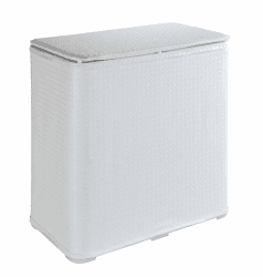WENKO Wäschetruhe Wanda - Wäschekorb mit Deckel Fassungsvermögen: 65 l, Kunststoff, 49 x 50 x 27 cm, Weiß...