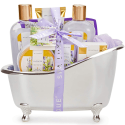 SPA LUXETIQUE Bade Geschenkset für Frauen - 8tlg Lavendelduft Wellness Set für Frauen, Geburtstagsgeschenk Beauty Set mit Deko Badewanne, Weihnachtsgeschenke, Muttertagsgeschenk