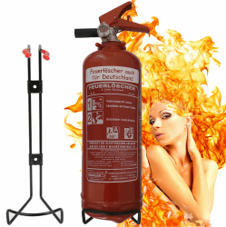 Brandengel® 2 L Schaum Feuerlöscher EN 3 Manometer Halterung Messingarmatur Sicherheitsventil, 5 A, 34B (ohne Prüfnachweis u. Jahresmarke) Küche Haushalt Gastro Hotel 1.) Ohne Prüfnachweis H.) 1x 2L Schaum AB 5 A, 34 B = 1 LE