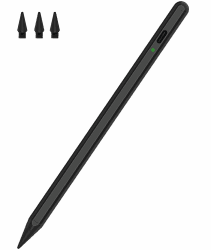 Stylus Stift Pro für iPad 2018-2024, iPencil 2. Generation für iPad mit Handfläche Ablehnung &Neigungssensitivität, Pencil für iPad 10/9/8/7/6, iPad Mini 6/5, iPad Air 5/4/3, Pro 11''/12,9'' Black schwarz