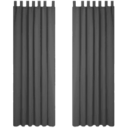 Deconovo VerdunklungsVorhänge Schlaufen Gardinen Lärmschutzvorhang Winter Extra Warm, 175x140 cm(HöhexBreite), Dunkelgrau, 2er Set H175 x B140 cm (2er Pack) Dunkelgrau
