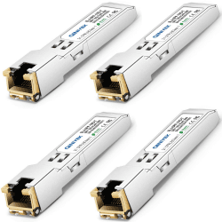 QINIYEK 10GBase-T SFP+ Transceiver, 10G SFP+ RJ45 Kupfer-Transceiver, kompatibel für Cisco SFP-10G-TS, Ubiquiti UniFi UF-RJ45-10G, Netgear AXM765, Mikrotik, Fortinet, Supermicro, bis zu 30 m (4 Stück) 10GBase-T: 30m x4 For Cisco