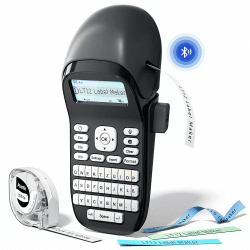 Phomemo LT12 Beschriftungsgerät Handgerät mit Akku, Tragbares Etikettendrucker mit QWERTZ Tastatur, Bluetooth Etikettiergerät für Heim und Büro - Grau Gray