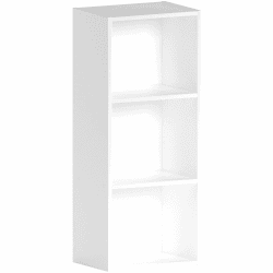Vida Designs Oxford Bücherregal mit 3 Ebenen, würfelförmig, weiß, Holz-Regaleinheit für Büro, Wohnzimmermöbel 3 Etagen Weiß