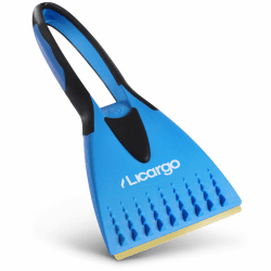 LICARGO Eiskratzer Auto mit Messingklinge [Made in Germany] | Effizient & langlebig | Scheibenkratzer Auto, Auto Eiskratzer Messing, Auto Kratzer (verbessertes Design - 2025) Eiskratzer Messingklinge - hellblau
