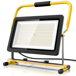 Brandson - 200W LED Baustrahler - Arbeitsscheinwerfer - Bauscheinwerfer - 288 SMD LEDs – 6400k - Standgestell und Tragegriff - 16000 Lumen – 4 m Stromkabel - Metallgehäuse B: 200 Watt