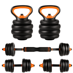 CCLIFE Hanteln Set 2er Kurzhanteln Langhanteln verstellbar 20 30 40kg Hantelset professionell Dumbbell mit Verbindungsstahlrohr Gewichten Orange-25kg