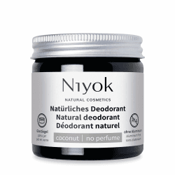 Niyok® 2-in-1 anti-transpirante Deocreme "Kokos ohne Parfum" (40ml) • Natürliches Deo ohne Aluminium • 24h Schutz vor Geruch & Schweiß • Deo Creme sensitiv • Kokosöl Deodorant OHNE DUFT