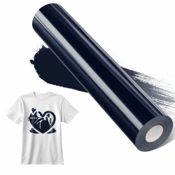 JAVIGA Plotterfolie Textil-30,5cm x 6m Marineblau Flexfolie Plotterfolie Vinyl für PlotterMaschine, Bügelfolie für DIY T-Shirts & Stoffe, Plotter Zubehör Textilfolie Plotter Eine Rolle 30.5cm x 610cm Marineblau