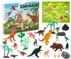 KreativeKraft Adventskalender 2024 - Tiere Spielzeug Weihnachtskalender Kinder(Mehrfarbig Dinosaurs)