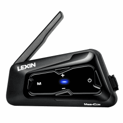 LEXIN MeshCom Mesh 3.0 Helm Intercom, Motorrad Headset Bluetooth 5.0, Motorradhelm Kommunikationssystem mit CVC und DSP Geräuschunterdrückung, Multi-Audio Funktion, IP67 Wasserdicht, Einzelpack schwarz-MeshCom Einzelpack