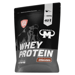 Mammut Nutrition Whey Protein Pulver Chocolate – 1kg – 27g Protein pro Portion – Eiweißpulver mit hohem BCAA-Anteil – Perfekte Löslichkeit in Wasser & Milch – Ideale Zwischenmahlzeit Chocolate 40 Portionen (1er Pack)