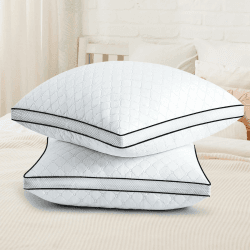 Slybear Kopfkissen 80x80 cm 2er Set, orthopädisches Seitenschläferkissen mit Premium Füllung, Atmungsaktives Nackenkissen, Schlaf-,Sitz-,Bett-,Sofa-Kissen für Allergiker weich und stützend waschbar Schwarz und Weiß 80 x 80 cm 2 Stück