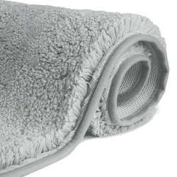 FCSDETAIL rutschfeste, Hochflor Badteppiche 80X150 cm, Maschinenwaschbare Badematte, Badvorleger mit Wasserabsorbierenden, Weichen Mikrofasern für Badewanne, Dusche und Badezimmer (Hellgrau) 80 x 150 cm Hellgrau