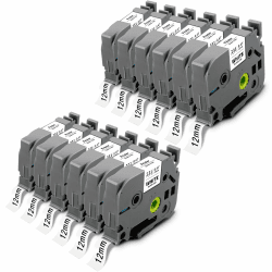 12x Pristar Kompatibel für Brother TZe-231 TZe231 TZ-231 Tape Cassette 12mm Black on White für Brother P-touch PTH100R PT-D400 PT-H105 PT-E100 PT-1000 PT-1080 D600VP PT-H110 PT-H101 H107B D210