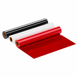 JAVIGA Plotterfolie Textil - 30.5cm x 6m 3 Rolle, Weiß, Schwarz, Rot Flexfolie Plotterfolie Vinyl, Bügelfolie für Textilien, DIY T-Shirts & Stoffe, Plotter Zubehör Textilfolie Plotter 30.5cm x 610cm Weiß, Schwarz, Rot