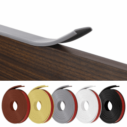 Flintronic U-Form Selbstklebend, Weichsockelleiste für Küche und Badezimmer, Möbelkantenband, Flexible TPE Faltbarer Kantenschutz für Schrankkanten, Abschlussleiste, Arbeitsplatten(Grau, 22mm * 5m) 5m*22mm 5m*22mm-grau