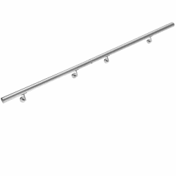 MONZANA® Edelstahl Handlauf V2A Geländer Treppengeländer 200 cm Wandhalterung Verbindung Verschlusskappen Innen & Außen 200cm