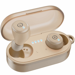 TOZO T10 Mini Bluetooth Kopfhörer 5,3 Kopfhörer Kabellos Bluetooth mit App, 55 Std Akkulaufzeit, IPX8 Wasserdicht In Ear Ohrhörer, ENC Noise Cancelling Kopfhörer mit Tiefer Bass für Sport - Khaki Ergonomische Ausgabe mit APP Khaki