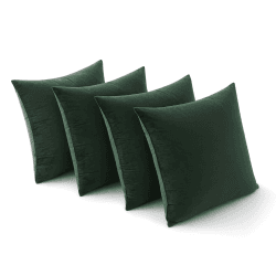 MIULEE Samt Kissenbezug 45x45 cm Kissenhülle Dunkelgrün 4er Set Sofakissen Samtkissen Dekorative Dekokissen Couchkissen Zierkissen Bezug Sofakissenbezug für Wohnzimmer Schlafzimmer Büro 45 x 45 cm, 4 Stück Samt-dunkelgrün