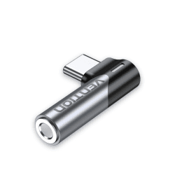 VENTION USB C Klinke Adapter 90 Grad Winkel Klinke Kopfhörer Adapter Typ-C bis 3,5-mm-Ellbogenschnittstelle Huawei Glory p30pro vivo Mobile Headset Audio-Box-Headset-Adapter