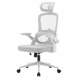 SIHOO M102C ergonomischer Bürostuhl mit Netzrücken, Verstellbarer Lendenwirbelstütze, Kopfstütze, Schreibtischstuhl mit Drehfunktion für Büro und Zuhause (Weiß)