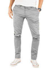 Yazubi Herren Chino Hose - Modell Kyle Slim Fit - Chinohose mit Stretchanteil 32W / 32L Grau (Gull 4r173802)