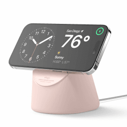 elago MS1 Ladestation Kompatibel mit MagSafe Ladegerät, Premium Ständer Kompatibel mit iPhone 16, 15, 14, 13, 12 Serie, Designed für Standby-Modus (ios 17) [Ladegerät Nicht enthalten] (Sandrosa)