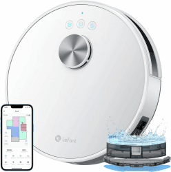 LEFANT M1 Saugroboter mit Wischfunktion, LiDAR Navigation, 4000Pa Staubsauger Roboter, 200Mins Max, Selbstaufladend, WLAN, 8 mit No-Go-Zonen, Ideal Tierhaare, Teppich, Hartboden M1 Weiß