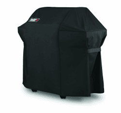 Weber Premium Grillabdeckhaube für Spirit & Spirit II 300er Modelle, atmungsaktiv UV- & wasserbeständig, mit Klettverschluss zum Befestigen, Grillcover, BBQ-Abdeckung - Schwarz (7183) Single