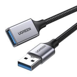 UGREEN USB Verlängerung 3.0 5Gbps USB Verlängerungskabel A auf A USB Extension Cable mit Nylonkabel und Aluminiumgehäuse für USB-Stick Maus Kopfhörer USB Hub Drucker Webcam PS4/5 usw. (3m) 3 Meter