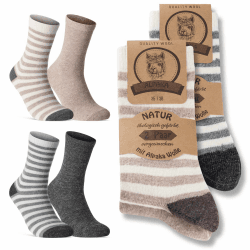 4 Paar Alpaka Socken Herren Damen Wintersocken warme Wollsocken 39-42 Anthrazit Beige