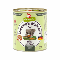 GranataPet Liebling's Mahlzeit Rind & Fasan, Nassfutter für Hunde, Hundefutter ohne Getreide & ohne Zuckerzusätze, Alleinfuttermittel, 6 x 800 g Rind & Fasan 800 g (6er Pack)