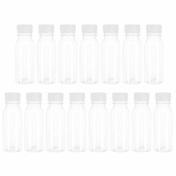 15 StüCk 500ml Transparente Kunststoff Saftflaschen Mit Deckeln, Wiederverwendbare GeträNke- Und Smoothieflaschen Ideal FüR KüHlschrank Und Juicer