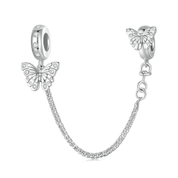 Geschenke für Frauen Anhänger Charm aus 925er Sterlingsilber, Herzform mit Händen, Liebes-Anhänger, kompatibel mit Pandora-Armband, Schmuckgeschenk Schmetterling Sicherheitskette