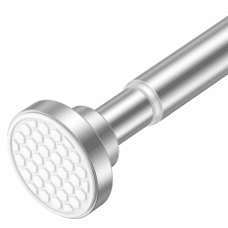 AIZESI 1Stück Gardinenstange ohne Bohren 100-185CM Duschstange ausziehbare Vorhangstange ohne Bohren Spannstange Teleskopstange Vorhang für Bad, Fenster, Schrank Silber Silber 100-185CM(1Stück)