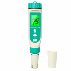 TOFFCAEA PH Messgerät Neu 2024, Digitaler 7-in-1 Pool Salzwassertester für PH, EC, TDS, SALT, S.G,TEMP,ORP, Mit LCD-Display, Wassertester für Schwimmbad, Whirlpool (2024 Neu 7 in 1 Salzmessgerät)