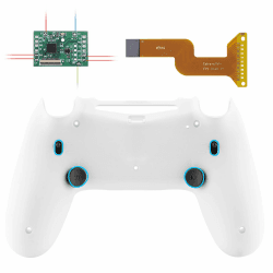 eXtremeRate DAWN2.0 FlashShot Trigger Stop Remap Kit für ps4 CUH-ZCT2 Controller,DIY-Ersatz Hülle Gehäuse&Upgrade-Board&2 Rücktasten&2 Trigger Lock für ps4 Controller JDM040/050/055-Schneeweiß Matt Weiß