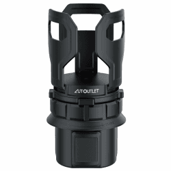 AUTOUTLET Auto Getränkehalter, Auto Flaschenhalter mit Verstellbarer Boden & oberer Getränkehalter, Elastisches Greiferdesign, KFZ Auto Trinkhalter Cupholder Dosenhalter(Schwarz) Boden verstellbar(Schwarz)
