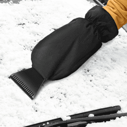 HXUING Eiskratzer mit Handschuh, Eiskratzer Auto mit Handschuh Autoscheiben Eiskratzer Scheibenkratzer, Gefüttertes Innenfutter, Umschließender Gummizug, für Auto, SUV und Transporter
