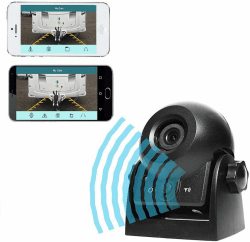 Aeo WiFi-Rückfahrkamera, Rückfahrkamera, kabellos, funktioniert mit Telefon, IP68, wasserdicht, IR-Nachtsicht, Weitwinkel-Rückansicht, magnetische Parkkamera für LKW, Anhänger, Wohnmobile Wifi Kabellos Rückfahrkamera