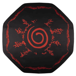 Konix Naruto Shippuden Bodenmatte 98 x 98 cm für Gaming - Bürosessel - rutschfeste Beschichtung - Hakke - Siegel - Motiv Rot/Schwarz Naruto Shippuden