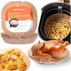 WLIAGYE 100 Stück Backpapier für Heißluftfritteuse mit Doppelkammer,BPA-frei 20-25cm Rechteckig Airfryer Papier Liner kompatibel mit Anderen Dual Zone Heißluftfritteuse 20CM-25CM