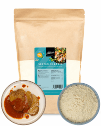 Planeo Seitan Classic 1kg - Traditioneller Fleischersatz mit hohem Eiweißgehalt für vielseitigen Genuss, perfekt für Gerichte aller Art, Weizengluten