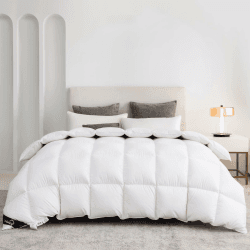 Uniency Daunendecke 240x260 Winter Extra Warm 100% Baumwollbezug Bettdecke 260x240 Daunen und Federn Daunenbettdecke Winterdecke Federbettdecke Steppdecke|Weiß|Füllgewicht: 3100 gr.|Ökotex und RDS 240x260 cm Winterdecke