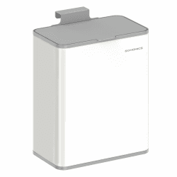 SONGMICS Mülleimer hängend, 8 L Komposteimer Küche, Stahl-Abfalleimer mit Deckel für Biomüll, mit Haken, an der Schranktür oder Wand, für Unterschrank Badezimmer, wolkenweiß LTB810W01
