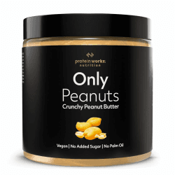 Protein Works - Erdnussbutter | 100 % natürliche geröstete Erdnussbutter | Ohne Zuckerzusatz | Knusprig | 500g | FODPEACR250G (Paket kann variieren)